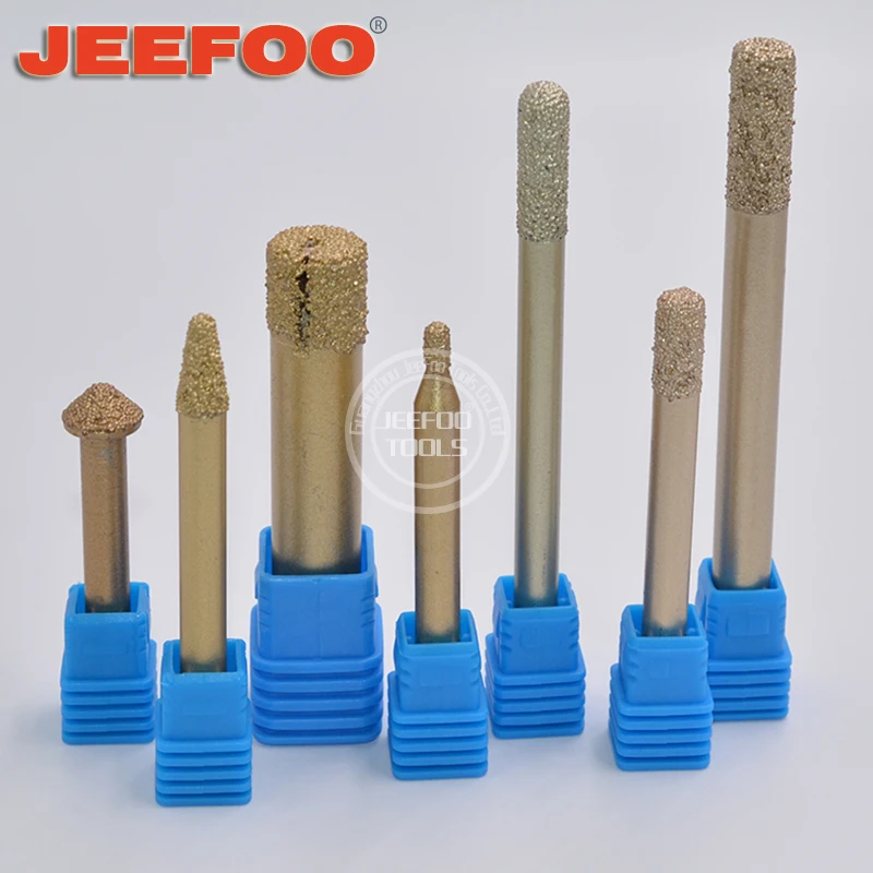 

JEEFOO 6/8/10mm Cnc diamond engraving bits Diamond Stone Engraving Tools Bits