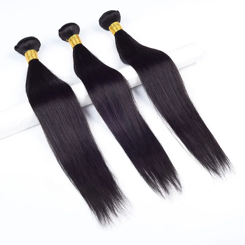 

100% Real Hair Wig Straight Long Hair Women's Wig, Black