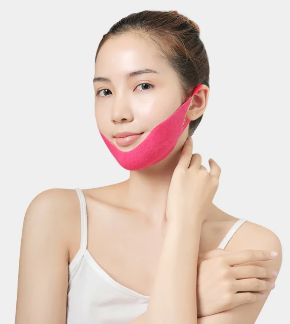 

1PC 4D Double V Face Hanging Ear Face Paste Hydrogel Sheet Lifting Firming Thin Masseter Double Chin Sheet, Pink color