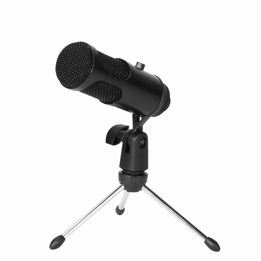 

Hot sale High Quality USB Condenser Computer Microphone Studio Recording Broadcasting Microphone with Mic Stand USB microphone, Black