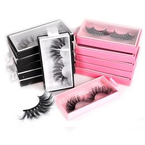 Custom faux mink wholesale false lashes eyelash packaging box manufacturer 25 mm fluffy 3d mink eyelashes vendor 2