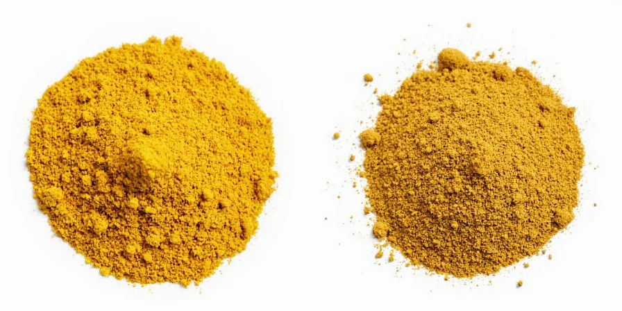 Mustard paste being made