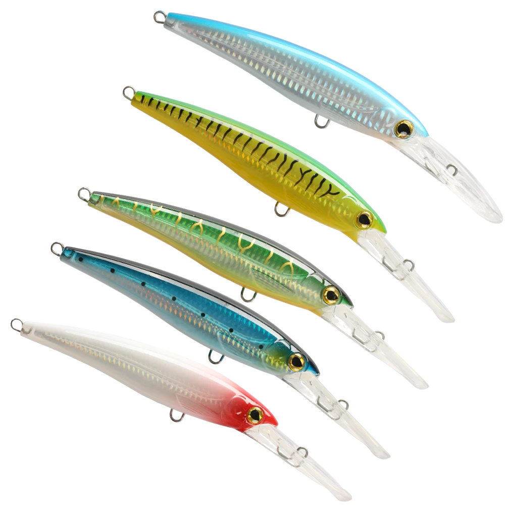 

HONOREAL 140mm/160mm 0-8m Deep Luminous ABS Plastic Floating Bass Fishing Minnow Lures 60g Hard Minnow Lures for River Stream