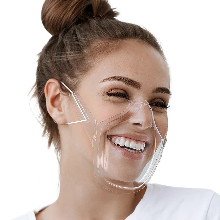 

Wholesale New Style Reusable Mouth Covered Anti Fog Transparent FaceShield for Women Men