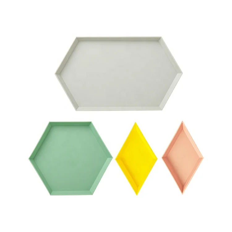 

Pp Plastic Nordic Style Creative Geometric Diamond Combination Storage Tray Polygon Combination Storage Candy Tray