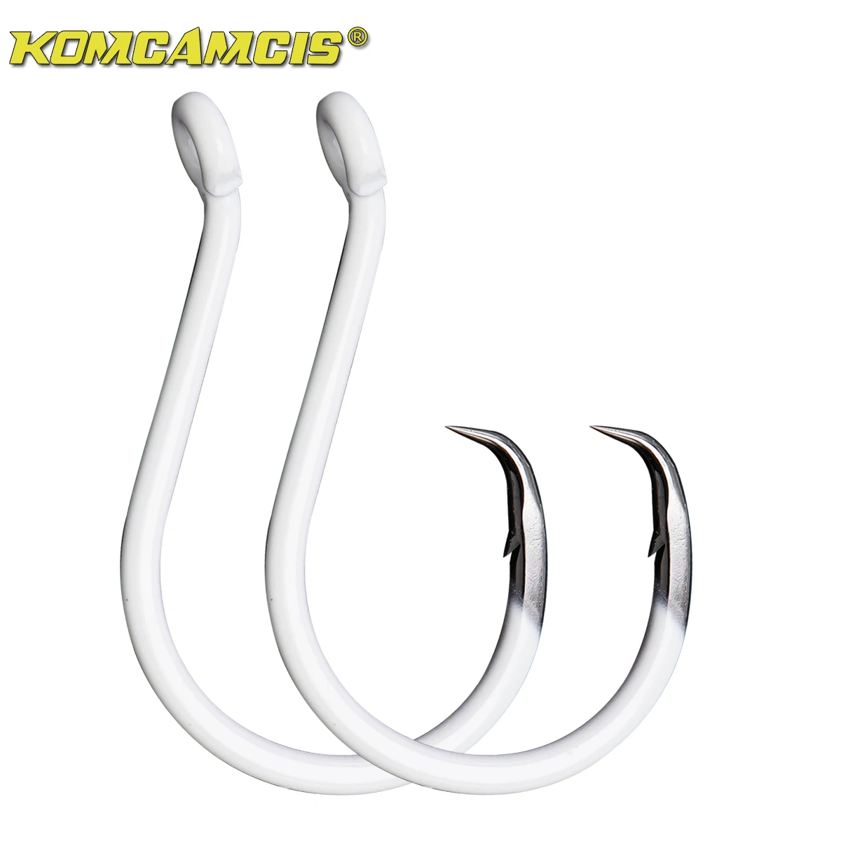 

High Carbon Steel Fishing Hooks Octopus Sea Fishing Luminous Barbed Circle Fishing Hooks, Luminous white