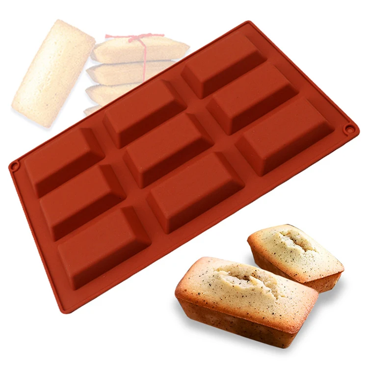 

9 Cavity Rectangle Shapes Silicone Molds Biscuit Cookie Baking Pan Chocolate Mould Candy Fondant Cake Mold Kitchen Accessories