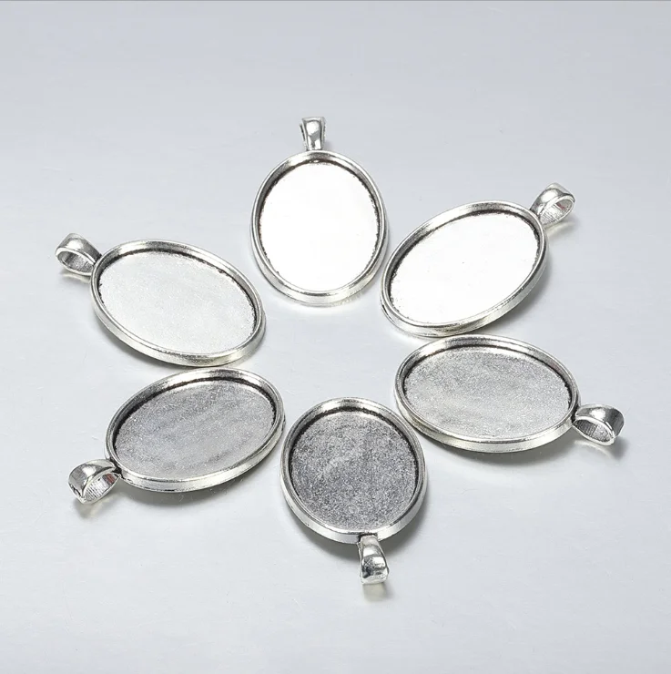 

2021 New Oval Base Blank Bar Bezel Hip Hop Charm Pendant Trays For Diy Picture