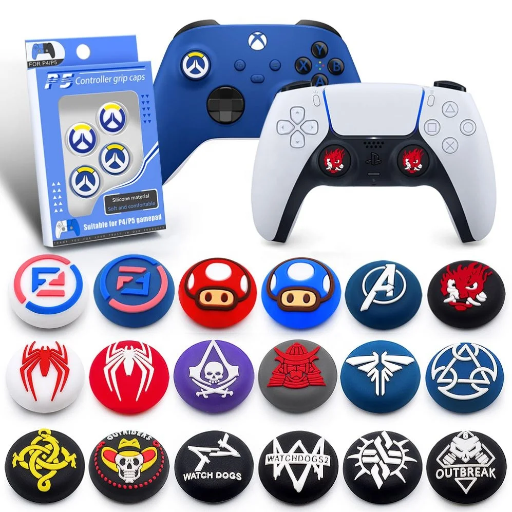 

Game Controller Analog Grips Thumb stick Cover Case for Sony For PS5/PS4 Controller Thumb Stick for Xbox One, Colorful