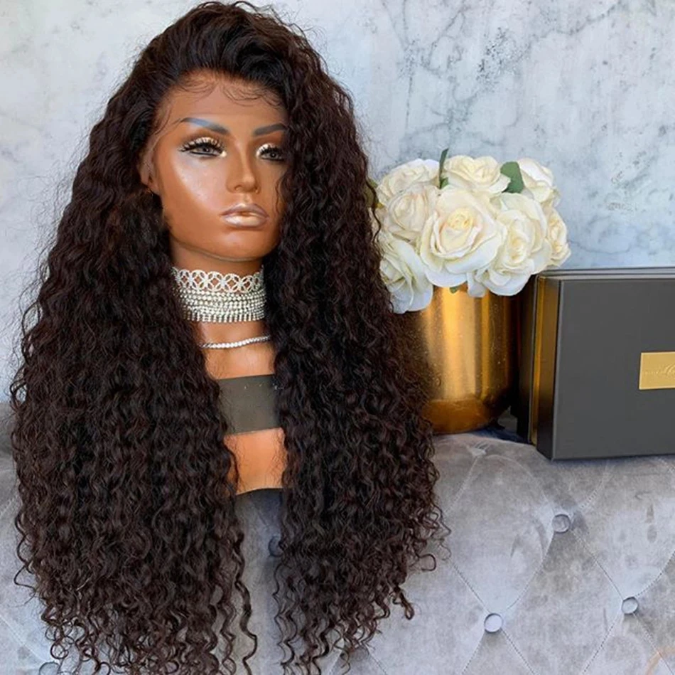 

Jerry Curly 13x4 Lace Front Natural Color Human Hair Wigs for Black Women 180 Density Pre Plucked Natural Hairline