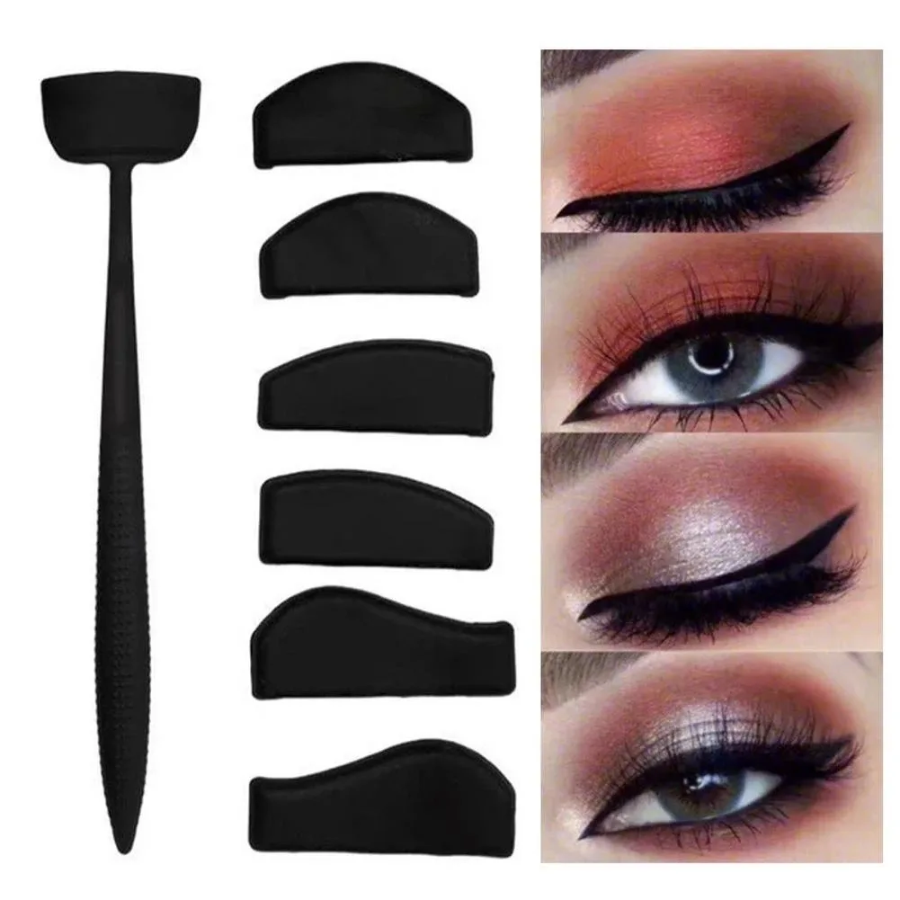 

New Crease Line Kit Eyeshadow Stencil Tool Lazy Eye Shadow Portable Stamp Cut Crease Tools Magic, Black