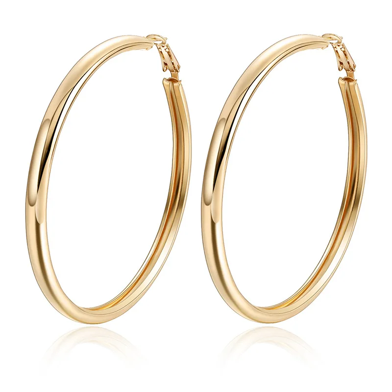

Charare alloy 18K gold plated big circle earring 2020, Golden