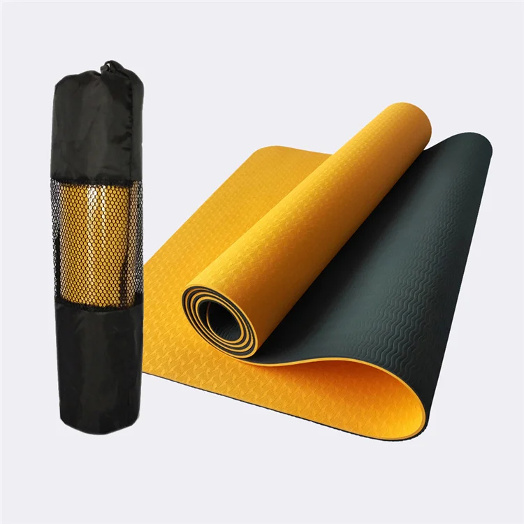 

Anti Slip Eco Friendly 6MM Sports Gym Mats Custom Color Double Layer TPE Yoga Mat With Bag, Customized and displayed