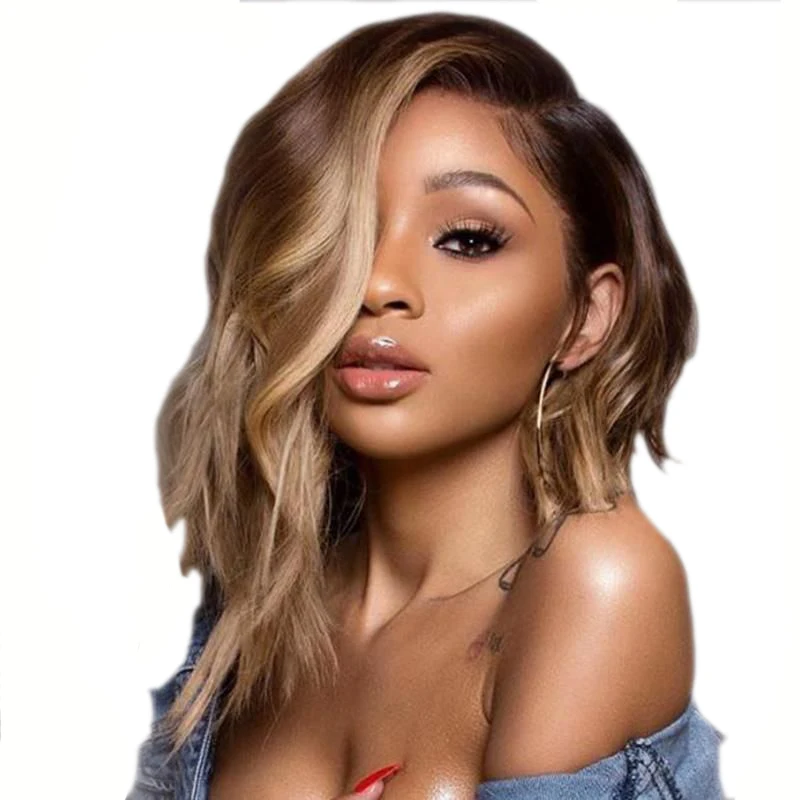

Ladies Short Curly Hair Rose Net Chemical Fiber High Temperature Silk Shoulder Length Natural Daily Wig, Pic showed