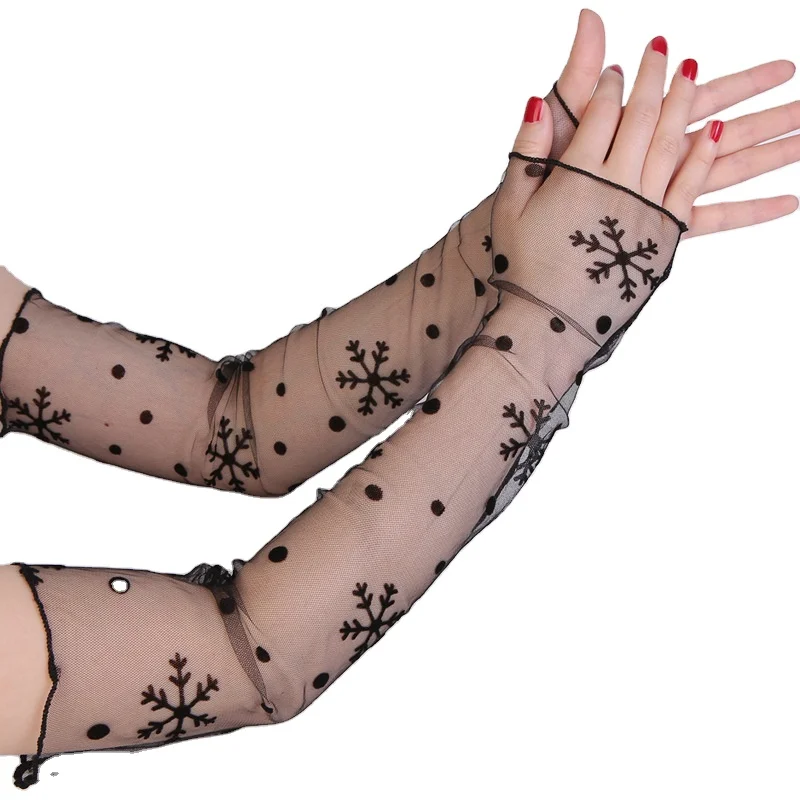 

Women's Summer Sun Protection Sleeves Mesh Lace UV Thin Long-sleeved Bike Breathable Arm Warmers Sleeves