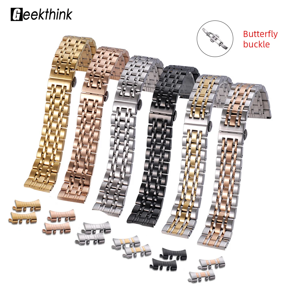 

Stainless Steel band Butterfly buckle watch Band Bracelet for Smart Watch, Gold/silver/black