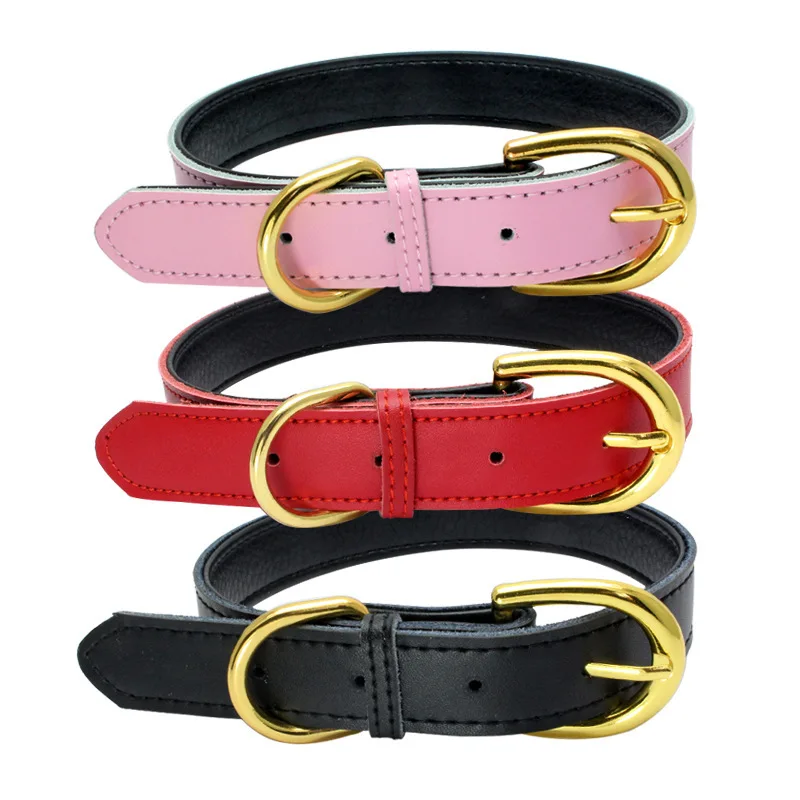 

Wholesale Waterproof Designers Luxury Adjustable Dog Pet Collar Leather, Blue/black/white/red/purple/yellow/green/brown/pink/rose red/dark blue