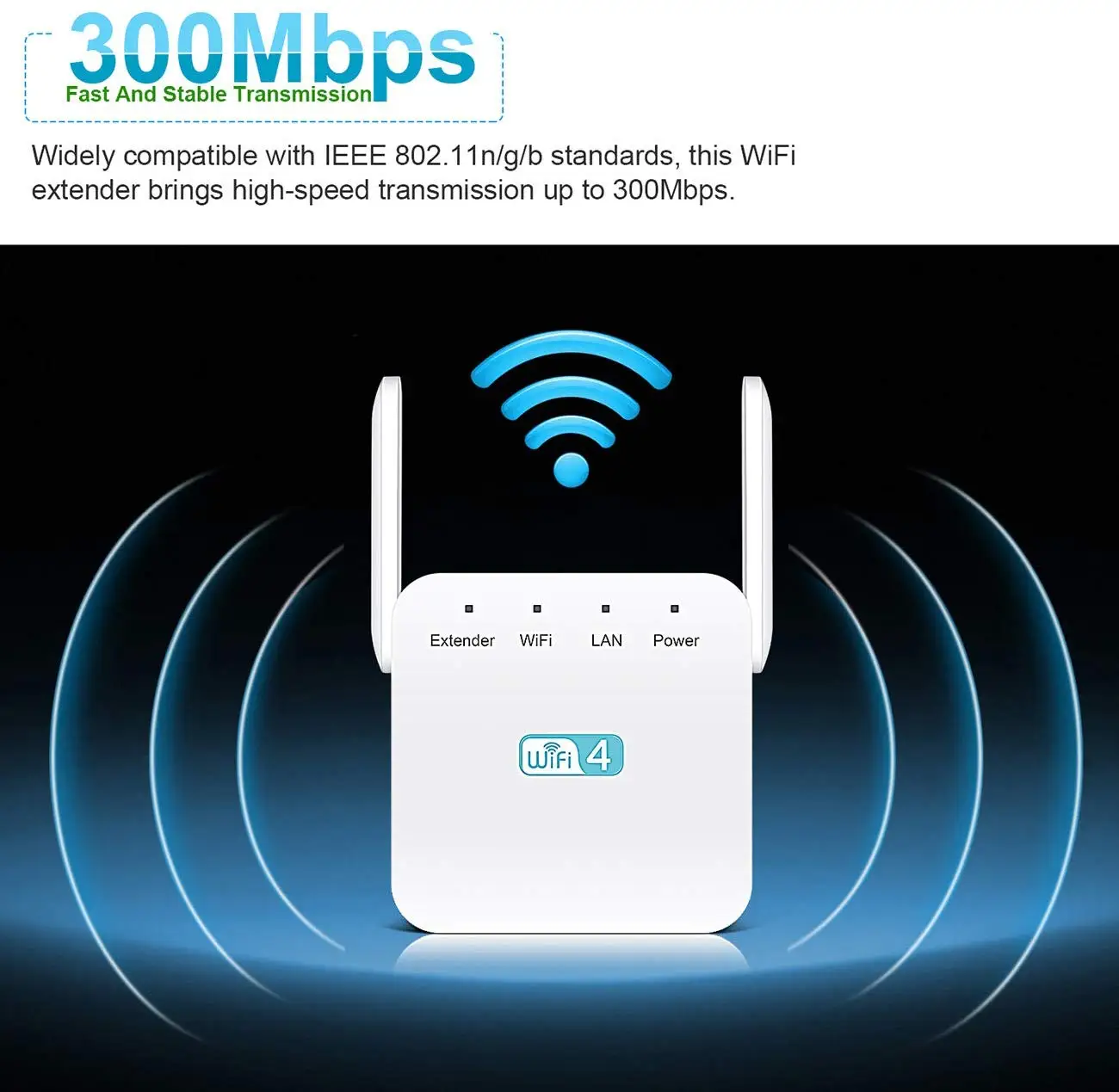 15% OFF by SUNSKY COUPON CODE: TBD06040820 for 2.4G 300M Wi-Fi Amplifier Long Range WiFi Repeater Wireless Signal Booster UK Plug Black