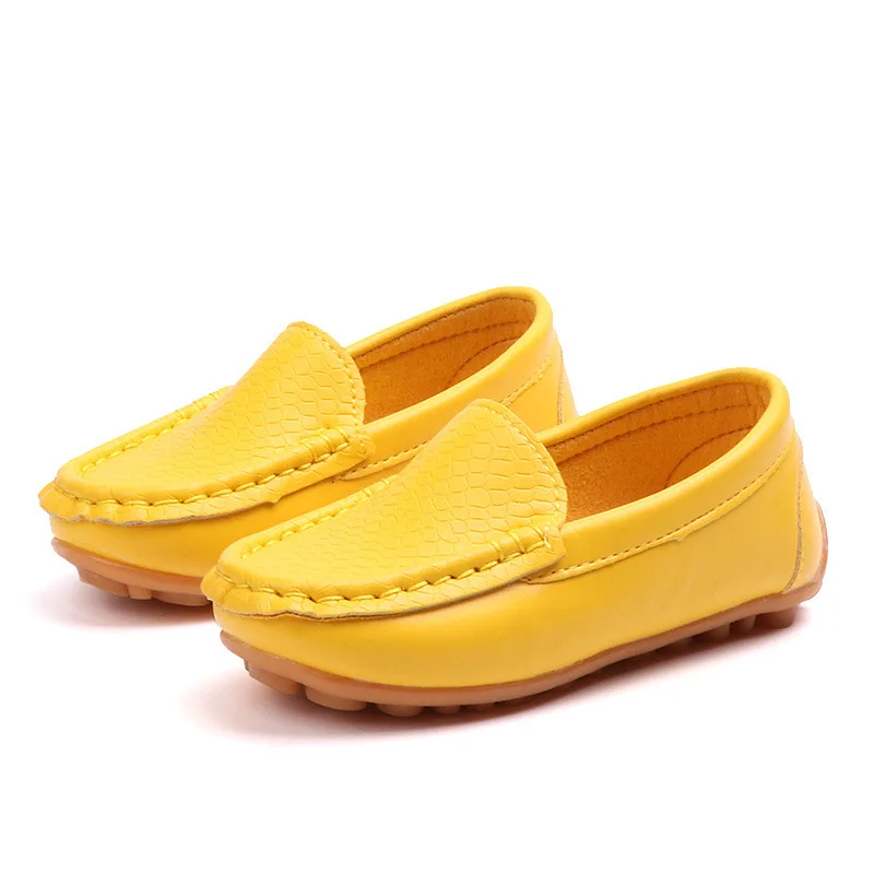 

New arrival classic style leather boys kids slip on shoes, Grey/blue/brown/rose
