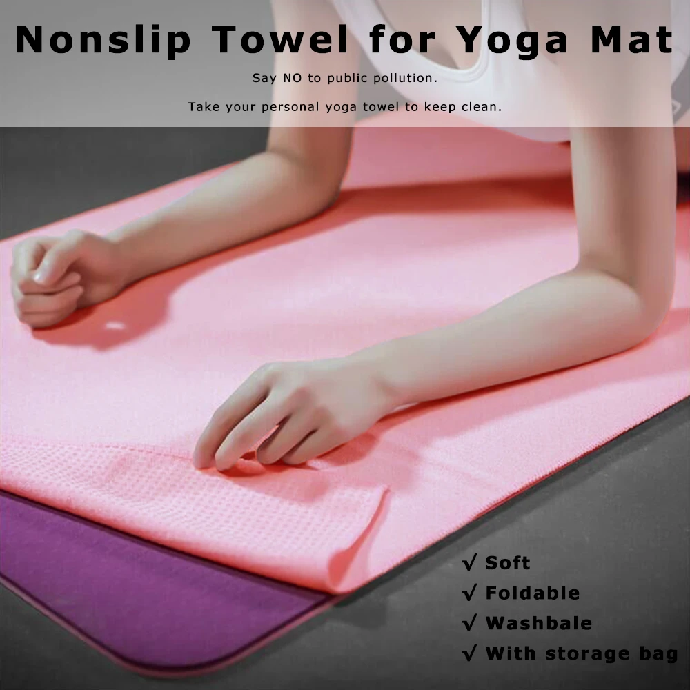 

Towel Nonslip Mat-sized Soft Absorbent Microfiber Blanket Hot Yoga Pilates Foldable Washable for Gym Office Picnic Camping