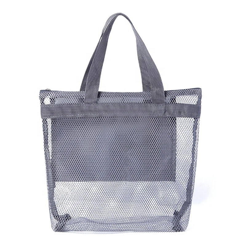 Custom Beach Bags Storage Floral Mesh Tote Handbags Women Outdoor Swimsuit Collect Package Bath Toiletry Bag