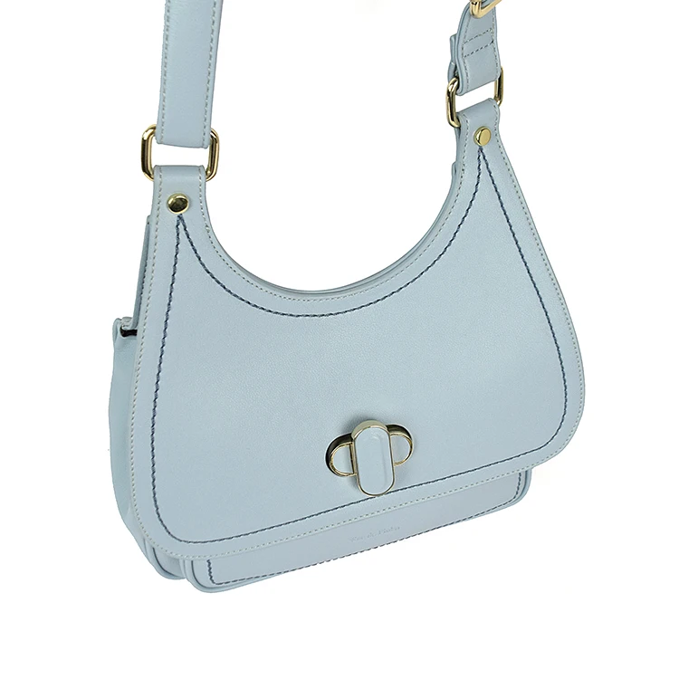 

2021 New Arrival Fashion Design Sky Blue Slings Bag Hasp Hobos Bag for Women, White