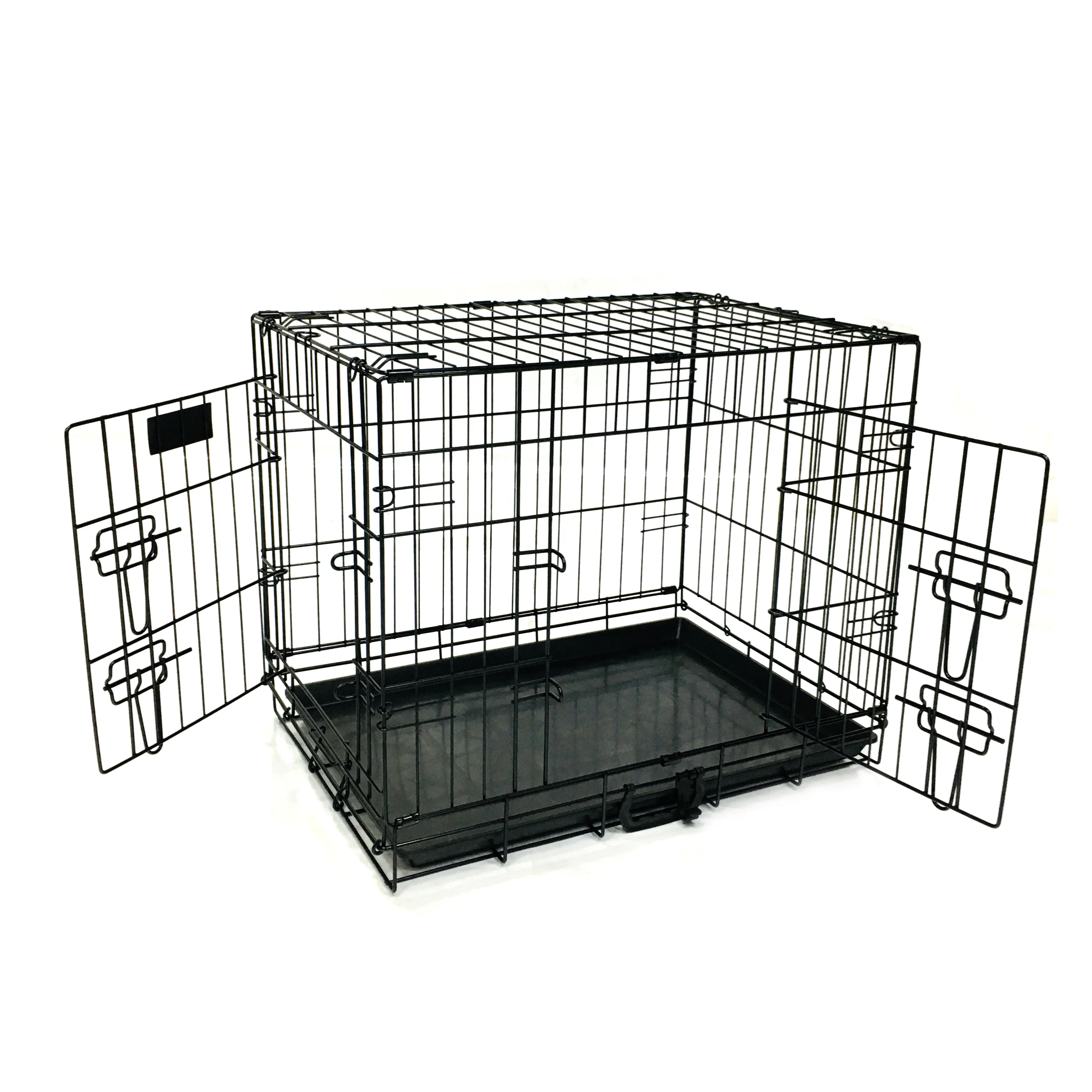 

High Quality foldable double door metal large Pets Cage For Dogs, Blue/black