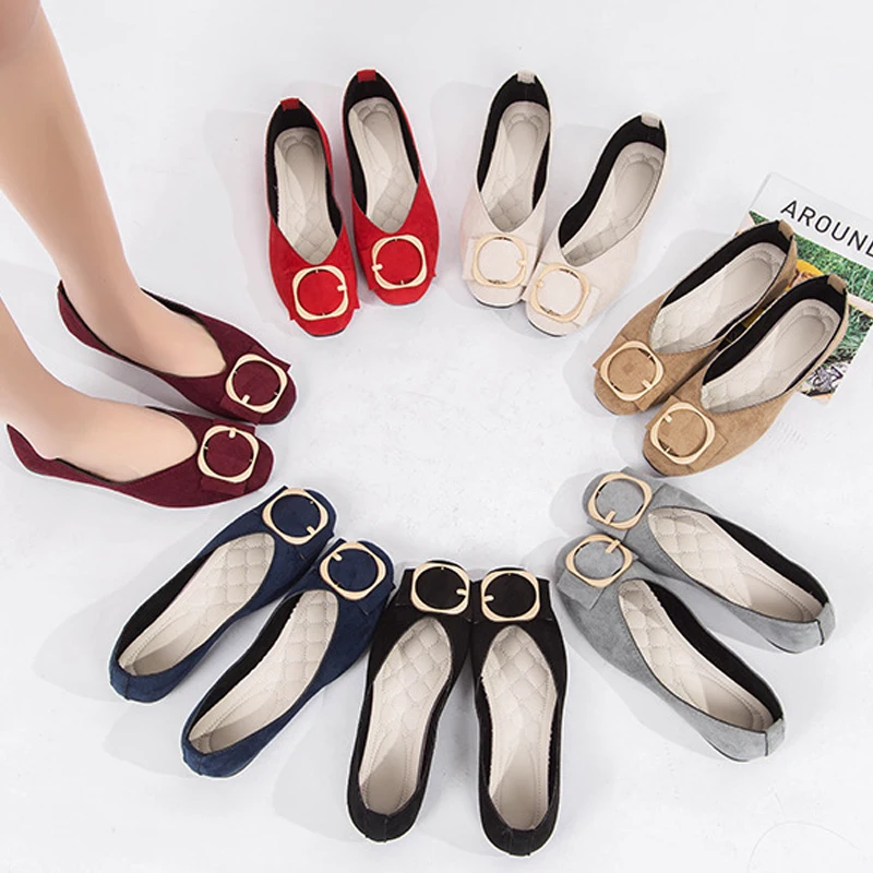 

Large Size Round Toe Soft Slip on Casual Doll Shoes for Women Flat