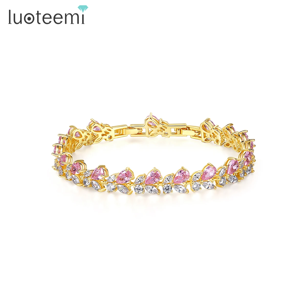 

LUOTEEMI Charm Colorful Zircon Bohemian Woman Zirconia Designer Girl Lady Luxury Bracelet Jewelry