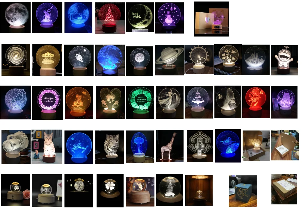 Artificial Cartoon Prince Acrylic Creative USB Charge 3D Laser Engraving Gift Lamps LED Night Lights