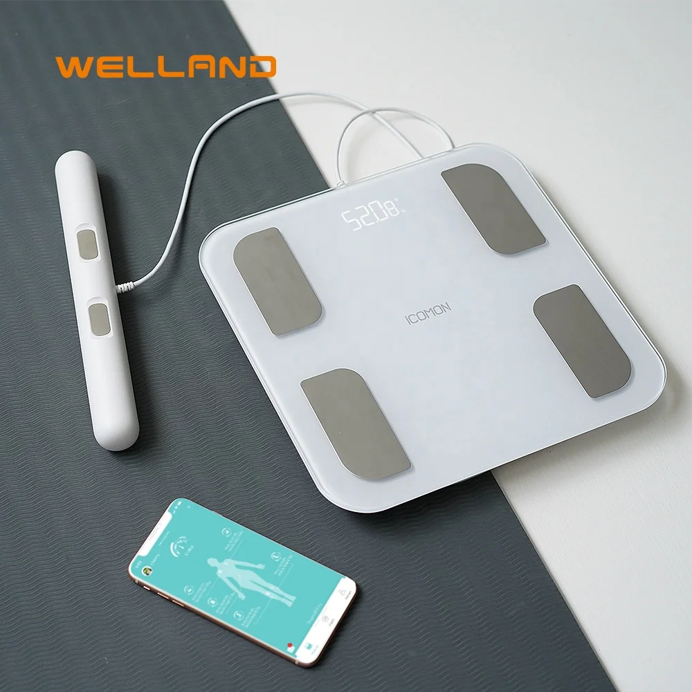 

Commercial Portable Mechanical Bathroom Weighing 8 Electrodes Smart Body Analysis Fat Scale