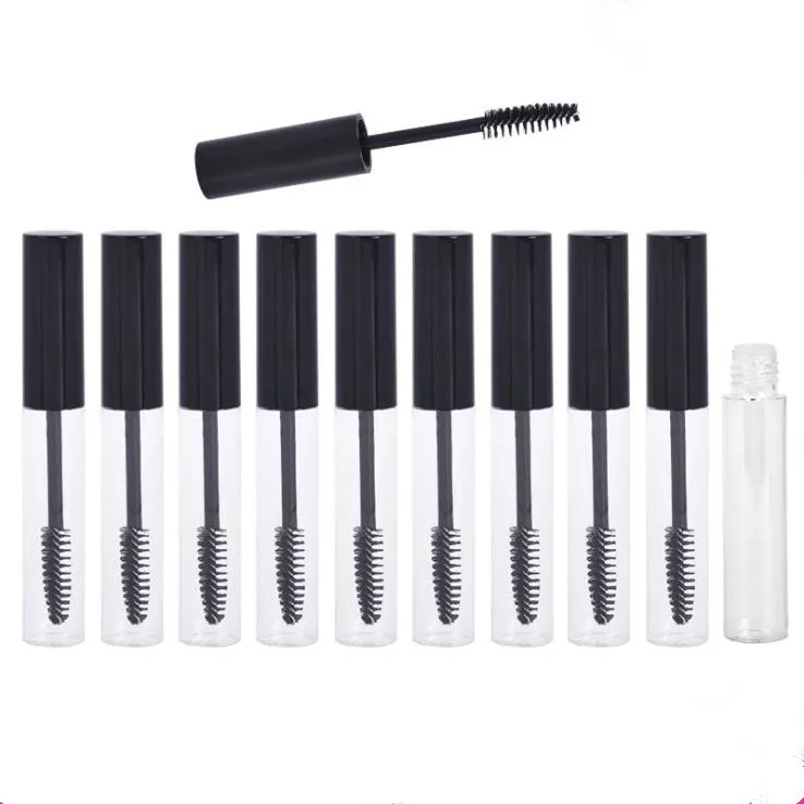 
Wholesale 10ml Plastic Clear empty mascara wand tube bottle mascara packaging tube with mascara brush 