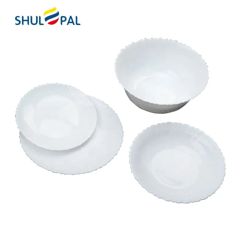 

Manufacturer Supply High Quality Opal Dinnerware Sets 19 PCS Opal Glassware Solid Dinner Set