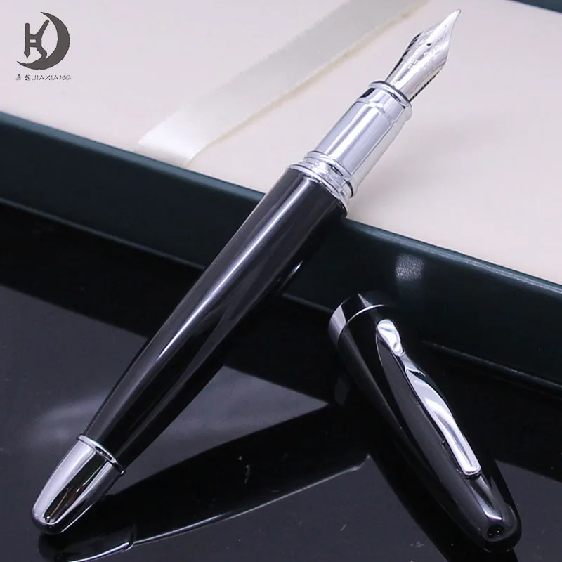 VIP Collection Chrome Fountain Pen Customized Name logo Luxury Custom Pen Designer Business Gift for Car Calligraphy Writing Pen