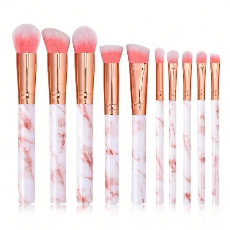 

Design Girls Popular 10 Pieces Marble Print Makeup Brush Set Beauty Tools Eye, Pics