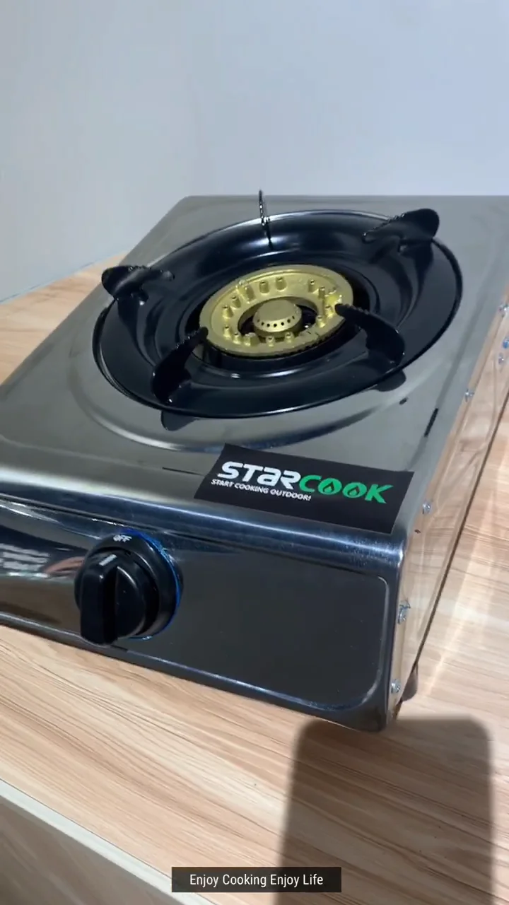 Single Burner Stainless Steel Gas Stove Kitchen Cooktop Range Gas Cookers With Battery Ignition