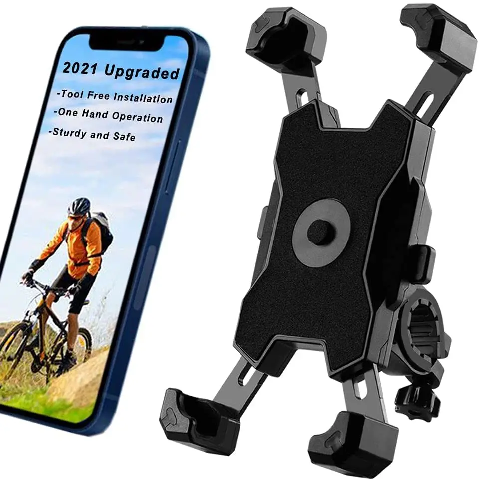 

Motorcycle-Universal Bicycle Phone Holder Bike Phone Mount Handlebar Cradle Adjustable for Cycling GPS/Music, Black