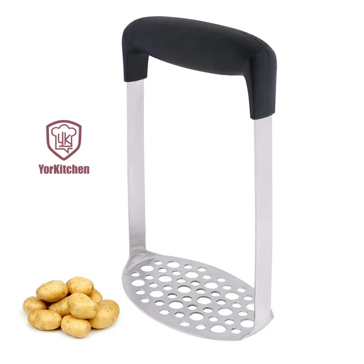 

Stainless Steel Ergonomic Horizontal Handle Potato Masher/Ricer/Press Broad