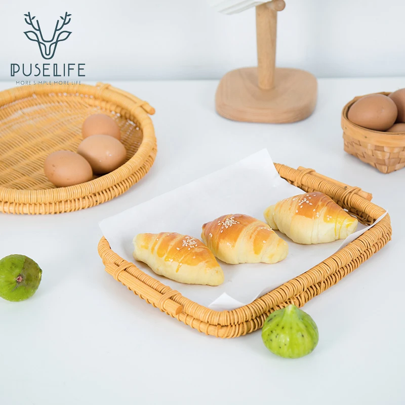 

Graceful Handmade Restaurant Display Rattan Baskets bread basket, Natural