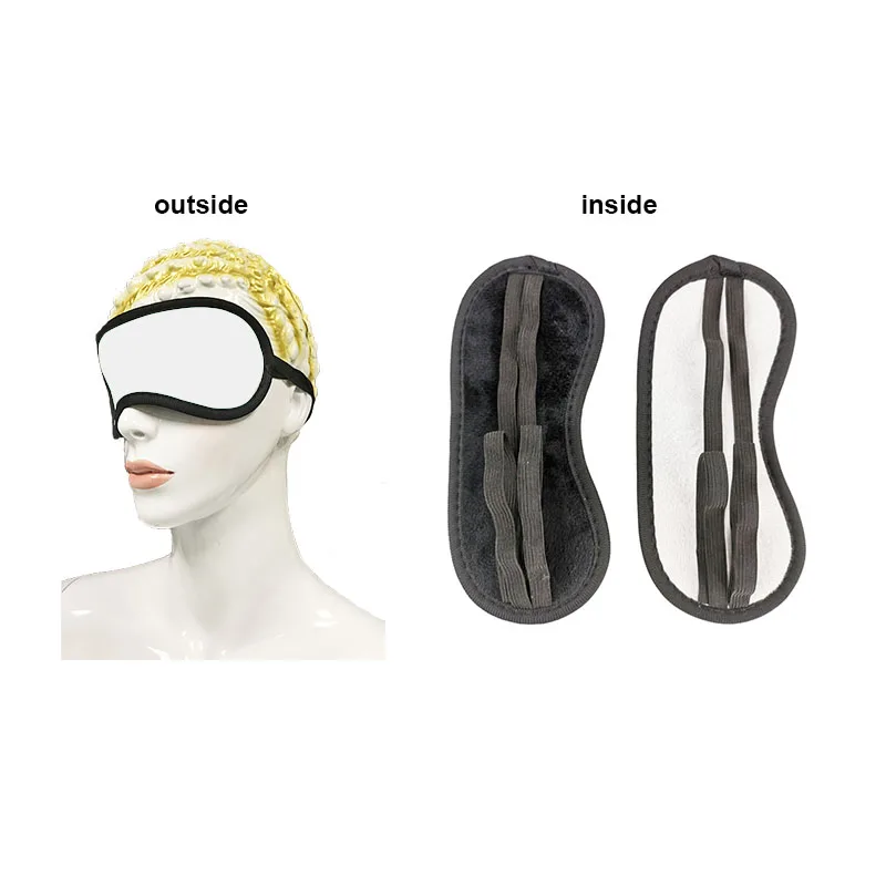 

2021 new Blank White Light-proof For Sublimation Printing Sleeping Eyeshades Neoprene Eye Patches With Elastic Loop