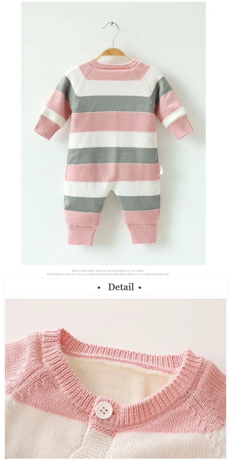 knitted newborn 100% cotton baby rompers infant toddlers clothing pajama romper