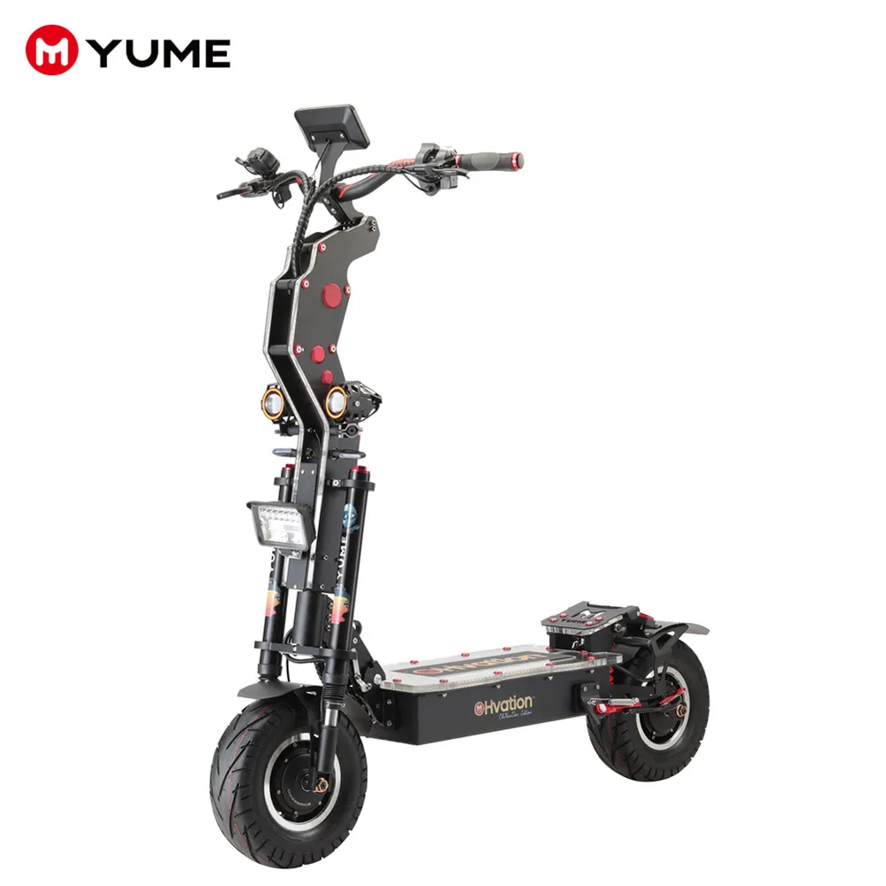 

YUME 72V 8000W fast speed 100km/h 13 inch wide wheel adult electric scooter long range E-Scooter with wholesale price, Black