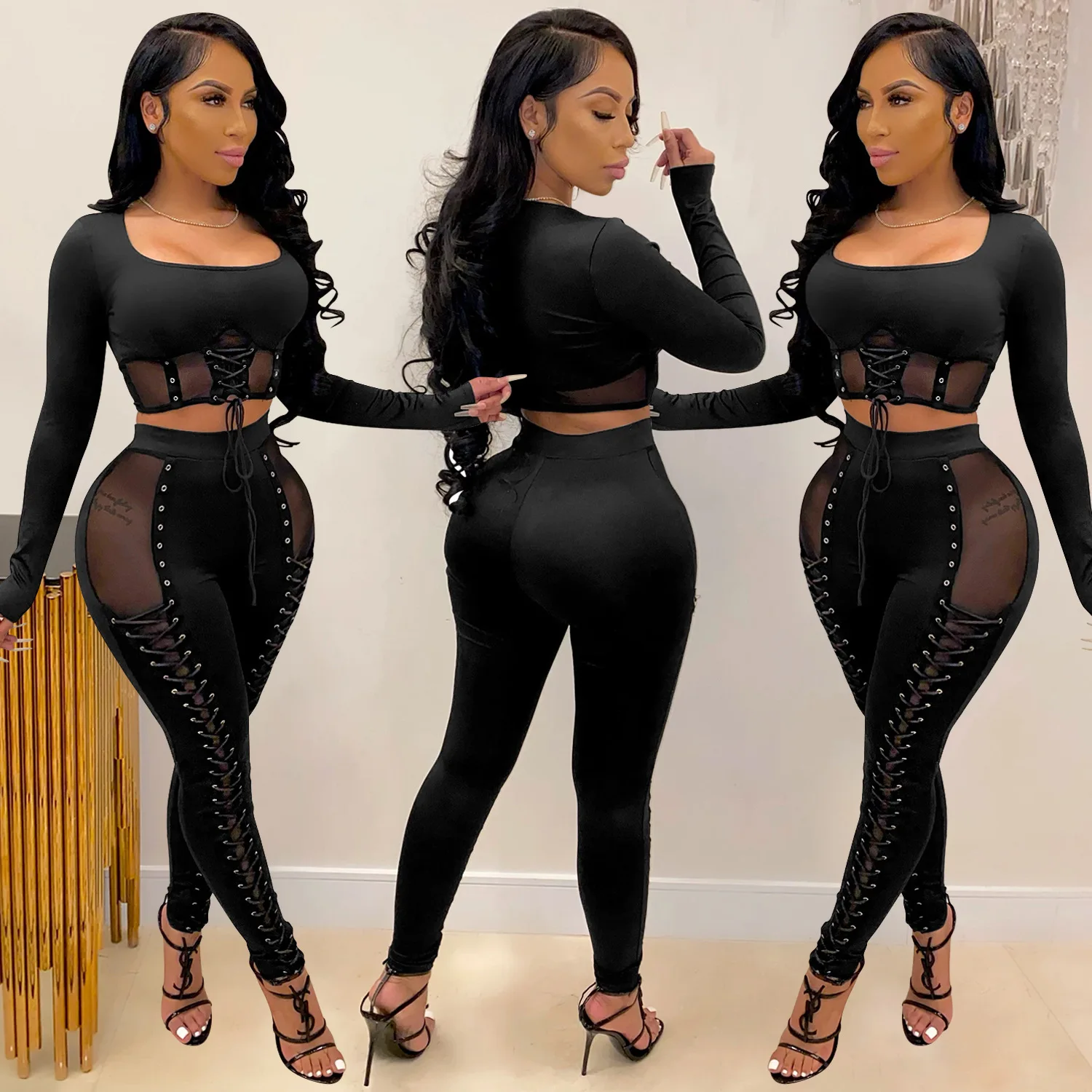 

Boutique clothing vendor fashion two piece pants set best selling women outfits