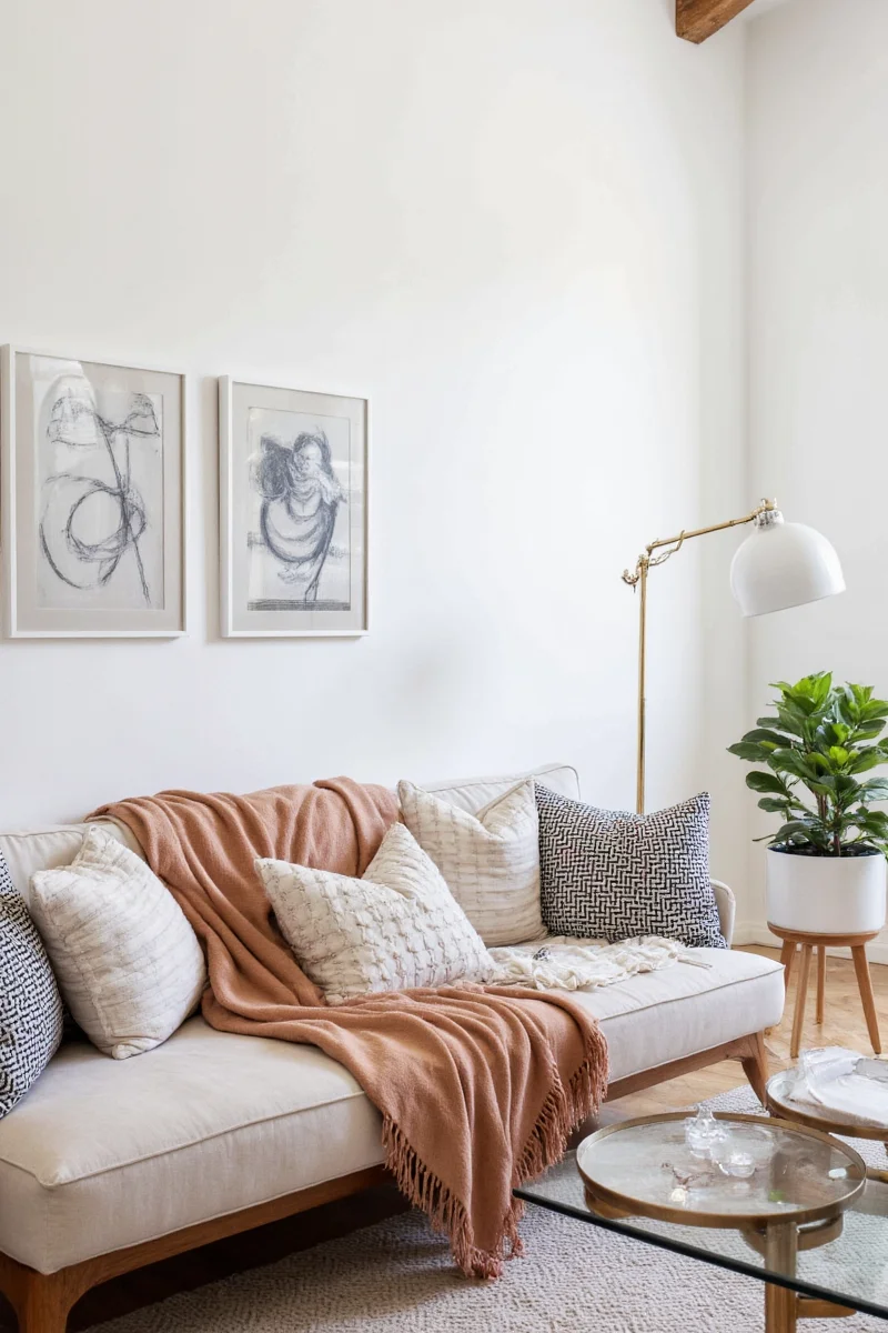Styling different ways to fold a living room blanket