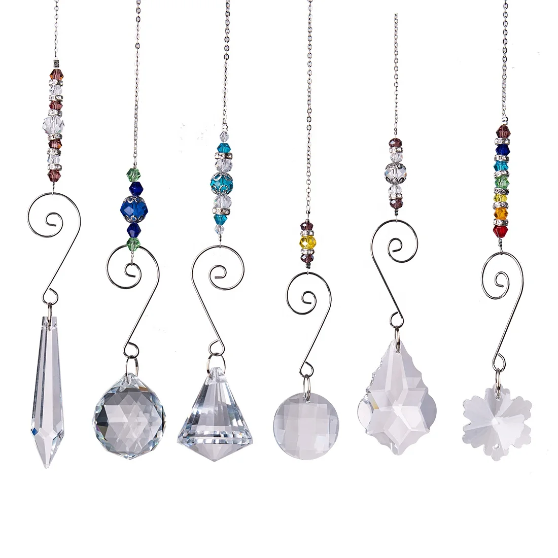 

Christmas Tree Pendant Window Garden Car Hanging Chandelier Prisms Beads Suncatcher For Wedding Home Decor
