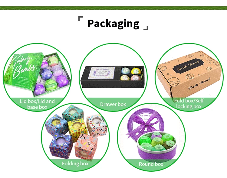 Handmade Cbd Hemp Oil Crystal Sweet Scented Bath Bomb Making Machine Foaming Bath Bubble Fizzy Powder With Surprised