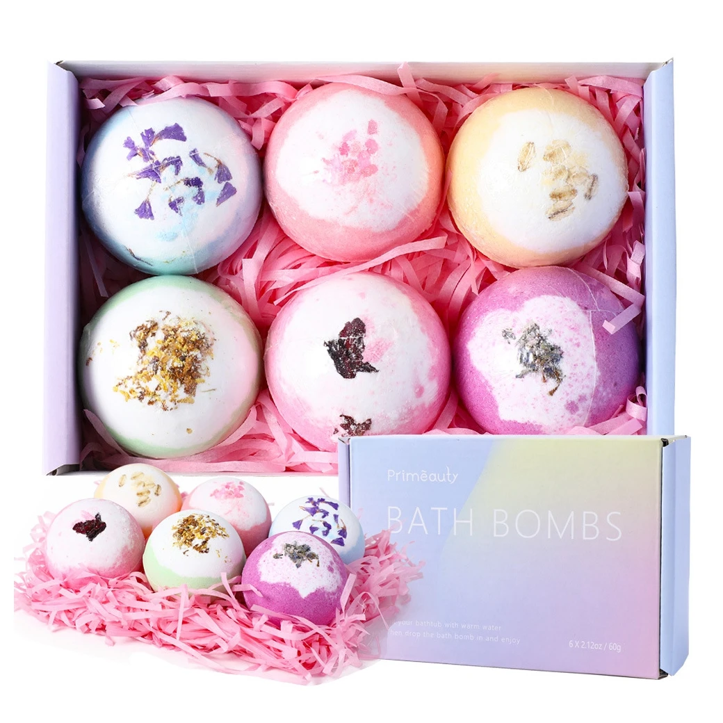

OEM/ODM Wholesale Organic Bath Bomb Gift Set Bubble Kids Rainbow Bomb Bath Natural Aromatherapy Dry Flowers Shower Bomb Bath