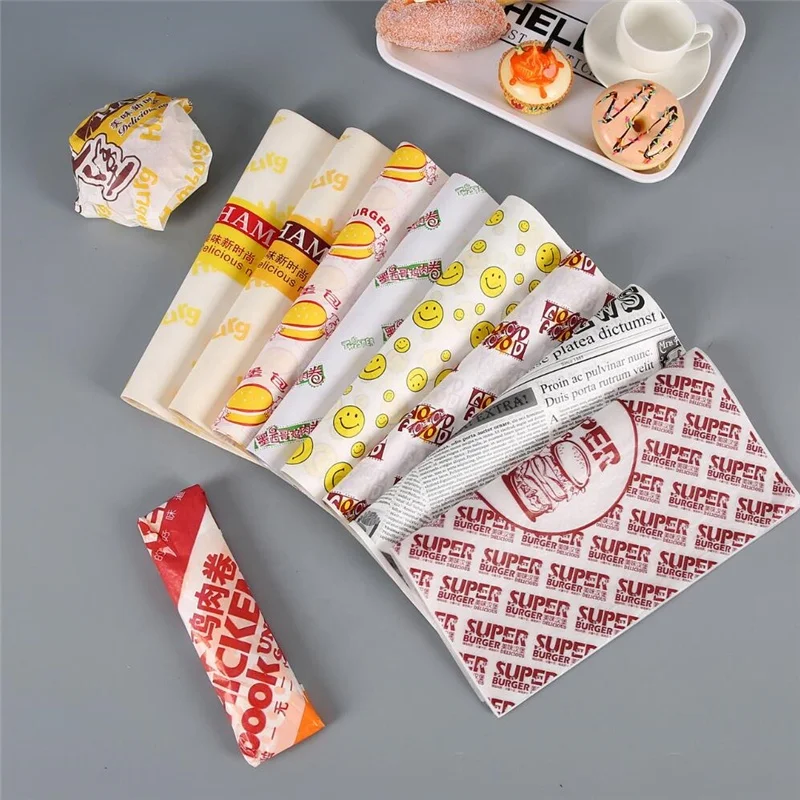 

Custom Deli Sandwich Wrap Wax Packaging Fast Food Grade Hamburger Wrapping Paper Supplier