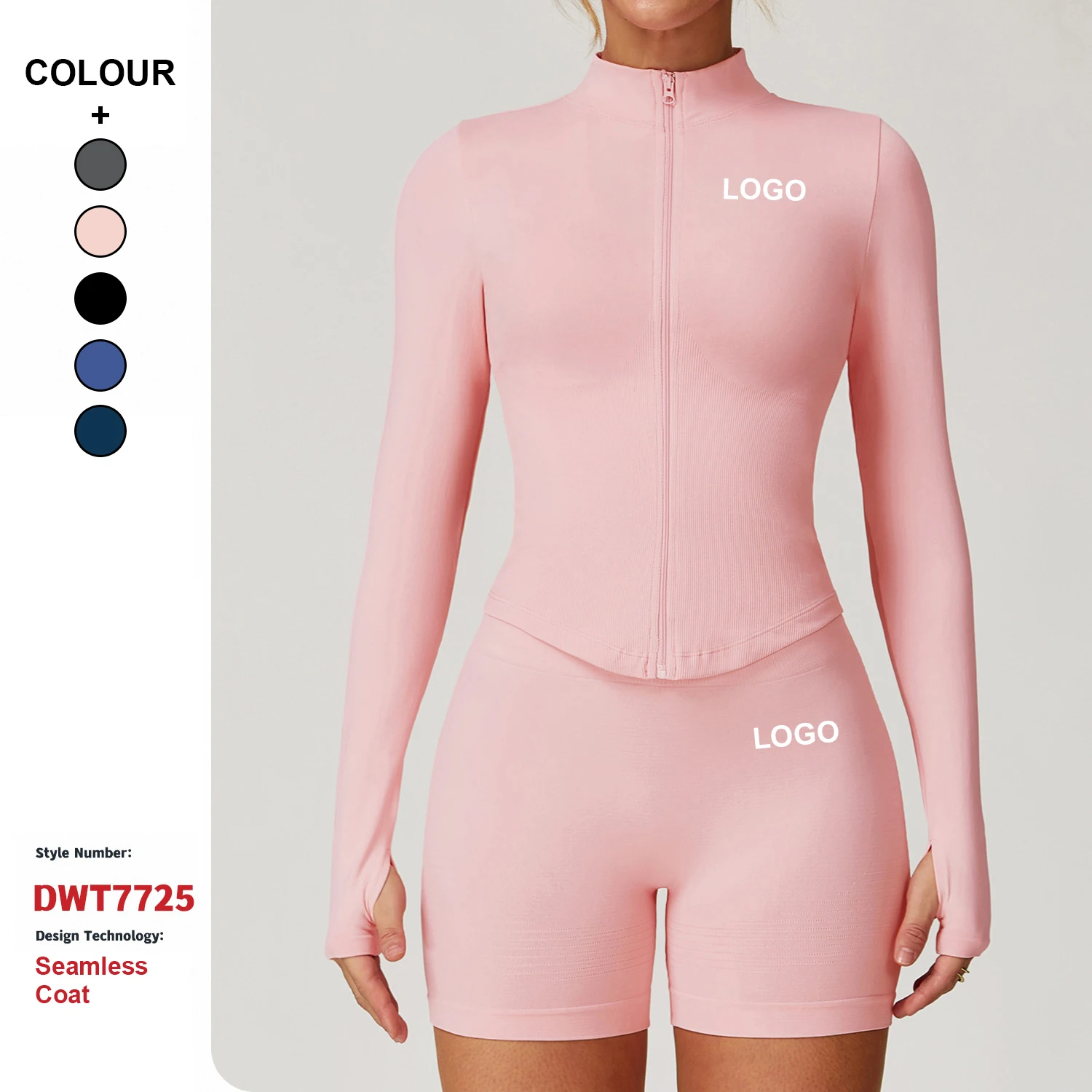 Custom High-Quality Tight Stand-Up Zipper Long Sleeves Women Quick-Drying Yoga Clothes Outdoor Fitness Sports Tops Yoga Jacket