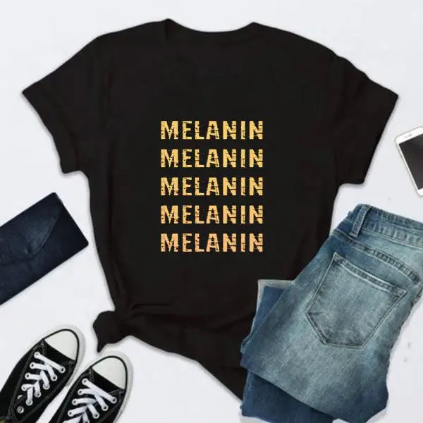 

Wholesale Female T-shirt Cool Printed Melanin T Shirt Women Clothes Streetwear Vogue Aesthetic Cotton Tshirt, Picture showed
